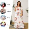 imageLONGYUAN Womens Plus Size Maxi Dresses for Curvy Women Summer Short Sleeve Casual 2025 Long Dress XL6XLYellow Leafnavy Blue