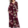 imageLONGYUAN Womens Plus Size Maxi Dresses for Curvy Women Casual Long Dress XL6XLFl Wine Redsleeve