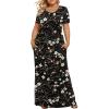 imageLONGYUAN Womens Plus Size Maxi Dresses for Curvy Women Summer Short Sleeve Casual 2025 Long Dress XL6XLWintersweetblack