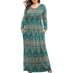 imageLONGYUAN Womens Plus Size Maxi Dresses for Curvy Women Casual Long Dress XL6XL1blue Khaki