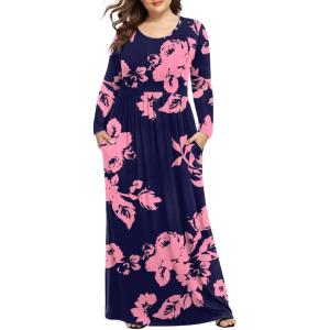 imageLONGYUAN Womens Plus Size Maxi Dresses for Curvy Women Casual Long Dress XL6XL2rose Silhouette