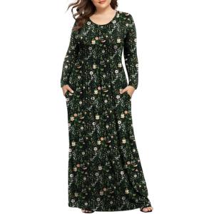 imageLONGYUAN Womens Plus Size Maxi Dresses for Curvy Women Casual Long Dress XL6XLBlack Sparrow