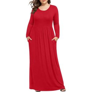 imageLONGYUAN Womens Plus Size Maxi Dresses for Curvy Women Casual Long Dress XL6XLRed