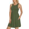 imageLONGYUAN Sundress Hawaiian Dresses for Women 2025 Summer Tank Dress Cover up with Pockets S3XLArmy Green