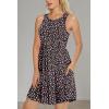 imageLONGYUAN Sundress Hawaiian Dresses for Women 2025 Summer Tank Dress Cover up with Pockets S3XLBlack Litte Fl