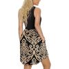 imageLONGYUAN Sundress Hawaiian Dresses for Women 2025 Summer Tank Dress Cover up with Pockets S3XLBlackkhaki Floral