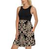 imageLONGYUAN Sundress Hawaiian Dresses for Women 2025 Summer Tank Dress Cover up with Pockets S3XLBlackkhaki Floral