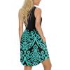 imageLONGYUAN Sundress Hawaiian Dresses for Women 2025 Summer Tank Dress Cover up with Pockets S3XLBlackturquoise Floral
