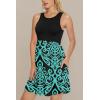imageLONGYUAN Sundress Hawaiian Dresses for Women 2025 Summer Tank Dress Cover up with Pockets S3XLBlackturquoise Floral