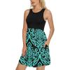 imageLONGYUAN Sundress Hawaiian Dresses for Women 2025 Summer Tank Dress Cover up with Pockets S3XLBlackturquoise Floral