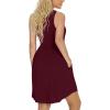 imageLONGYUAN Sundress Hawaiian Dresses for Women 2025 Summer Tank Dress Cover up with Pockets S3XLBurgundy