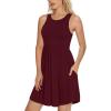 imageLONGYUAN Sundress Hawaiian Dresses for Women 2025 Summer Tank Dress Cover up with Pockets S3XLBurgundy