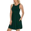 imageLONGYUAN Sundress Hawaiian Dresses for Women 2025 Summer Tank Dress Cover up with Pockets S3XLDark Green