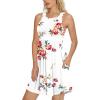 imageLONGYUAN Sundress Hawaiian Dresses for Women 2025 Summer Tank Dress Cover up with Pockets S3XLFloral White
