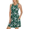 imageLONGYUAN Sundress Hawaiian Dresses for Women 2025 Summer Tank Dress Cover up with Pockets S3XLGreen Bottom Flower