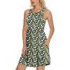 imageLONGYUAN Sundress Hawaiian Dresses for Women 2025 Summer Tank Dress Cover up with Pockets S3XLHawthorn Flower