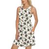 imageLONGYUAN Sundress Hawaiian Dresses for Women 2025 Summer Tank Dress Cover up with Pockets S3XLInk Rose