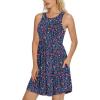 imageLONGYUAN Sundress Hawaiian Dresses for Women 2025 Summer Tank Dress Cover up with Pockets S3XLNavy Blue Floral