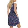 imageLONGYUAN Sundress Hawaiian Dresses for Women 2025 Summer Tank Dress Cover up with Pockets S3XLNavy Blue Floral