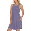 imageLONGYUAN Sundress Hawaiian Dresses for Women 2025 Summer Tank Dress Cover up with Pockets S3XLPurple Gray