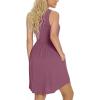 imageLONGYUAN Sundress Hawaiian Dresses for Women 2025 Summer Tank Dress Cover up with Pockets S3XLPurple Red