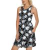 imageLONGYUAN Sundress Hawaiian Dresses for Women 2025 Summer Tank Dress Cover up with Pockets S3XLWhite Lily