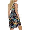 imageLONGYUAN Sundress Hawaiian Dresses for Women 2025 Summer Tank Dress Cover up with Pockets S3XLYellow Leafnavy Blue