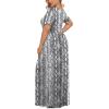 imageLONGYUAN Womens Plus Size Maxi Dresses for Curvy Women Summer Short Sleeve Casual 2025 Long Dress XL6XLSnake Print White