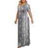 imageLONGYUAN Womens Plus Size Maxi Dresses for Curvy Women Summer Short Sleeve Casual 2025 Long Dress XL6XLSnake Print White
