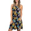 Yellow Leaf-navy Blue