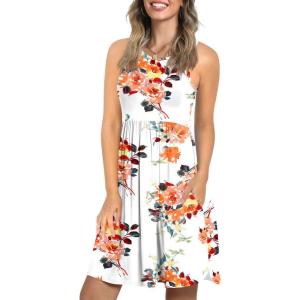 imageLONGYUAN Sundress Hawaiian Dresses for Women 2025 Summer Tank Dress Cover up with Pockets S3XLFl Camellia White