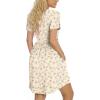 imageLONGYUAN Womens Casual Dresses 2025 Summer Short Sleeve Dress Hide Belly Loose Fit Sundress with Pockets S3XLApricotfeverfew