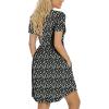 imageLONGYUAN Womens Casual Dresses 2025 Summer Short Sleeve Dress Hide Belly Loose Fit Sundress with Pockets S3XLBlackwhite Daisy