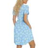 imageLONGYUAN Womens Casual Dresses 2025 Summer Short Sleeve Dress Hide Belly Loose Fit Sundress with Pockets S3XLBlue Daisy