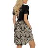 imageLONGYUAN Womens Casual Dresses 2025 Summer Short Sleeve Dress Hide Belly Loose Fit Sundress with Pockets S3XLFl Blackkhaki