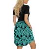 imageLONGYUAN Womens Casual Dresses 2025 Summer Short Sleeve Dress Hide Belly Loose Fit Sundress with Pockets S3XLFl Blackturquoise