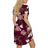 imageLONGYUAN Womens Casual Dresses 2025 Summer Short Sleeve Dress Hide Belly Loose Fit Sundress with Pockets S3XLFloral Claret