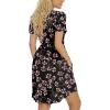 imageLONGYUAN Womens Casual Dresses 2025 Summer Short Sleeve Dress Hide Belly Loose Fit Sundress with Pockets S3XLFloral Gypsophila Black