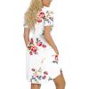 imageLONGYUAN Womens Casual Dresses 2025 Summer Short Sleeve Dress Hide Belly Loose Fit Sundress with Pockets S3XLFloral White