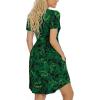 imageLONGYUAN Womens Casual Dresses 2025 Summer Short Sleeve Dress Hide Belly Loose Fit Sundress with Pockets S3XLLeaf Green