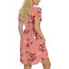 imageLONGYUAN Womens Casual Dresses 2025 Summer Short Sleeve Dress Hide Belly Loose Fit Sundress with Pockets S3XLMolasses Red