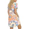 imageLONGYUAN Womens Casual Dresses 2025 Summer Short Sleeve Dress Hide Belly Loose Fit Sundress with Pockets S3XLMulticolor Fireworks