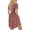 imageLONGYUAN Womens Casual Dresses 2025 Summer Short Sleeve Dress Hide Belly Loose Fit Sundress with Pockets S3XLRedwhite Fl