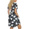 imageLONGYUAN Womens Casual Dresses 2025 Summer Short Sleeve Dress Hide Belly Loose Fit Sundress with Pockets S3XLWhite Lily