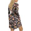 imageLONGYUAN Womens Long Sleeve Dresses Casual Loose Fit Swing Dress Hide Belly with Pockets1blackcolorful Flower