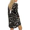 imageLONGYUAN Womens Long Sleeve Dresses Casual Loose Fit Swing Dress Hide Belly with PocketsBlack Winter Fl