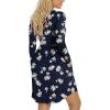 imageLONGYUAN Womens Long Sleeve Dresses Casual Loose Fit Swing Dress Hide Belly with PocketsBlue Lily