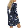 imageLONGYUAN Womens Long Sleeve Dresses Casual Loose Fit Swing Dress Hide Belly with PocketsBlue Purple Fl