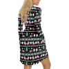 imageLONGYUAN Womens Long Sleeve Dresses Casual Loose Fit Swing Dress Hide Belly with PocketsDeco With Christmas