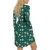 imageLONGYUAN Womens Long Sleeve Dresses Casual Loose Fit Swing Dress Hide Belly with PocketsGreen Begonia Fl